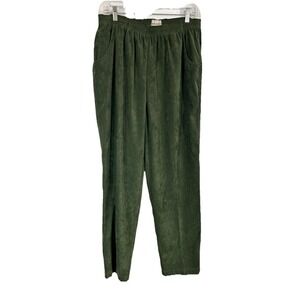 VTG Napa Valley Olive Green Velvet Pants 14 Cottagecore Earthy Boho Tapered Soft